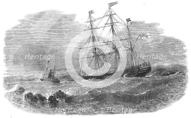 "The Cataragui", coming down the Galop Rapids above Montreal, Canada, 1854.  Creator: Unknown.