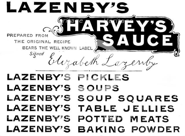 Advertisement for Lazenby's Harvey's Sauce, 1895. Creators: Unknown, E. Lazenby and Son.
