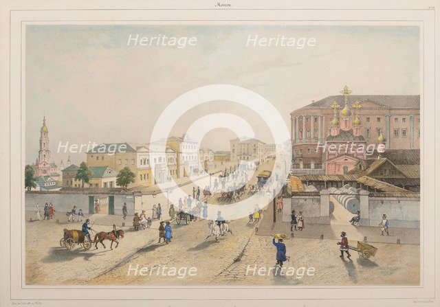 The Imperial post office and the School of Painting and Sculpture of the Moscow Art Society, 1840s.