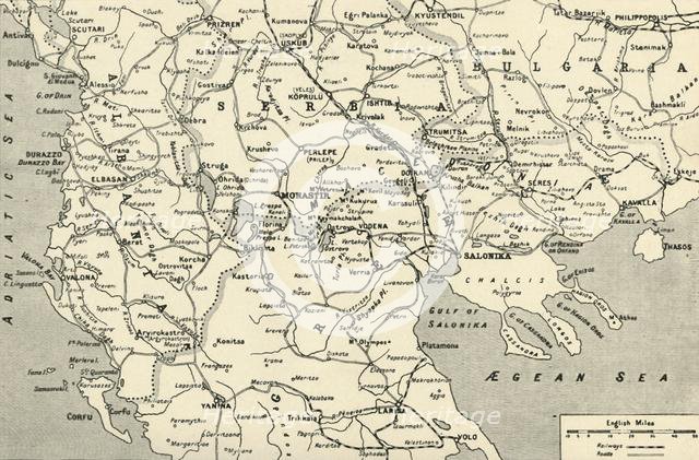 'General Map of the Balkan Operations in the Autumn of 1916', 1917. Creator: Unknown.