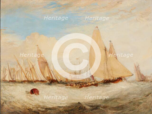 East Cowes Castle, the Seat of J. Nash, Esq., the Regatta Beating to Windward, 1828. Creator: JMW Turner.