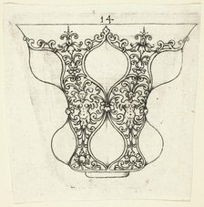 Plate 14, from twenty ornamental designs for goblets and beakers, 1604. Creator: Master AP.