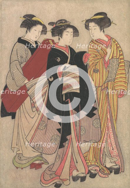 Two Geishas Out Walking, 1739-1820. Creator: Kitao Shigemasa.