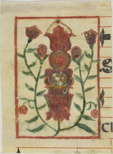 Decorated Initial with Flowers from a Manuscript, n.d. Creator: Unknown.
