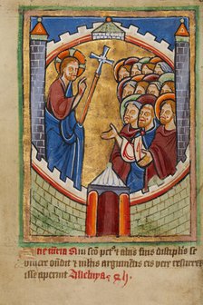 Christ Appearing to the Apostles, about 1190-1200; text added about 1480-1490. Creator: Unknown.