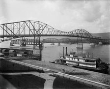 Winona bridges over the Mississippi, c1898. Creator: Unknown.