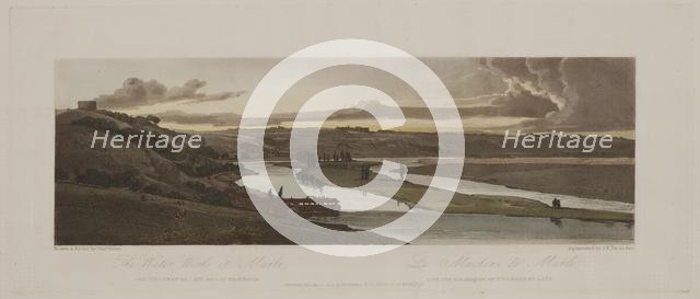 A Selection of Twenty of the Most Picturesque Views in Paris: The Water Works at Marli..., 1803. Creator: Thomas Girtin (British, 1775-1802); J.B. Harraden (British).
