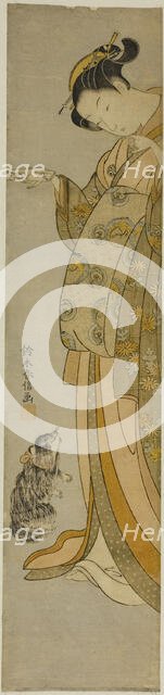 Courtesan with her Pet, c. 1769. Creator: Suzuki Harunobu.