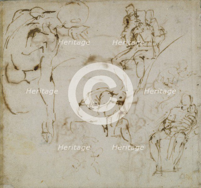 Page from a Sketch Book, c1490-1560. Artist: Michelangelo Buonarroti.