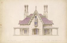 House for William J. Rotch, New Bedford, Massachusetts (front elevation), 1845. Creator: Alexander Jackson Davis.