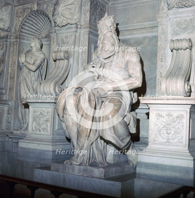 Michelangelo's statue of Moses, 16th century. Artist: Unknown
