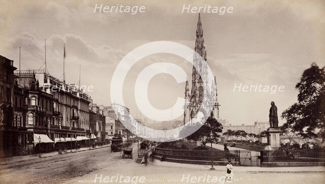 Princes Street from the National Gallery, Edinburgh, between 1870 and 1880. Creator: James Valentine.