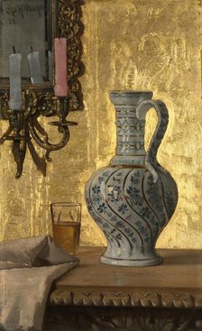 Pitcher and a Glass on a Table, 1878. Creator: Otto H. Bacher (American, 1856-1909).