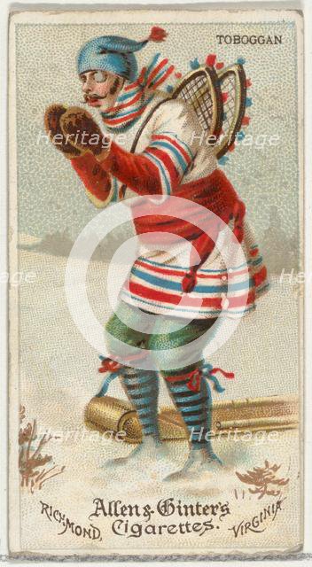 Toboggan, from World's Dudes series (N31) for Allen & Ginter Cigarettes, 1888. Creator: Allen & Ginter.