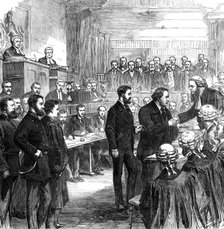 The End of the Tichborne Trial: the Claimant's farewell, 1874. Creator: Unknown.