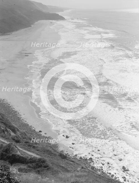 Artichokes are grown along here, near Half Moon Bay, California coast, 1938. Creator: Dorothea Lange.
