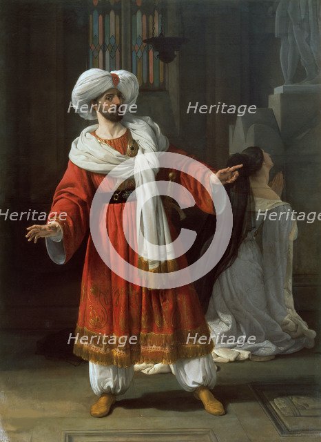 Giovanni David as Agobar in Opera "Gli arabi nelle Gallie" by Giovanni Pacini, 1830.