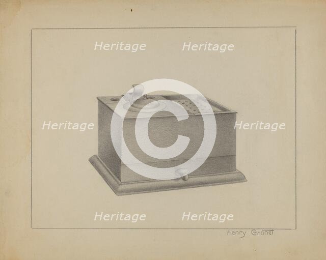 Pewter Inkwell, c. 1936. Creator: Henry Granet.