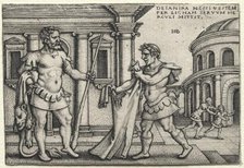 The Labors of Hercules: Hercules Receiving the Garment Steeped in Nessus's Blood, 1542. Creator: Hans Sebald Beham (German, 1500-1550).