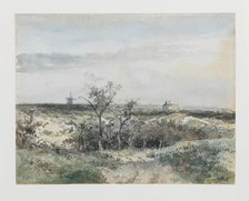 View of the Dekkersduin, with the old gas factory and windmill in the distance, 1834-1903. Creator: Jan Hendrik Weissenbruch.