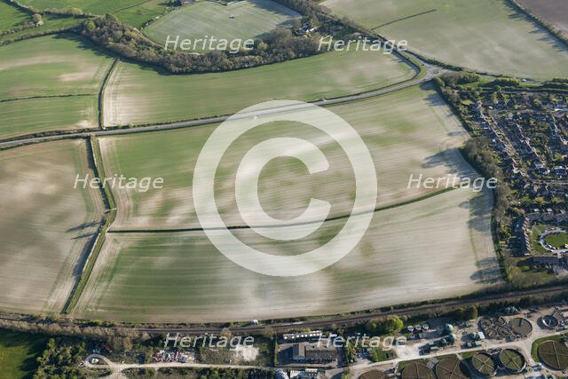 Mount Pleasant, a henge enclosure crop mark, near Dorchester, Dorset, 2015. Creator: Historic England.
