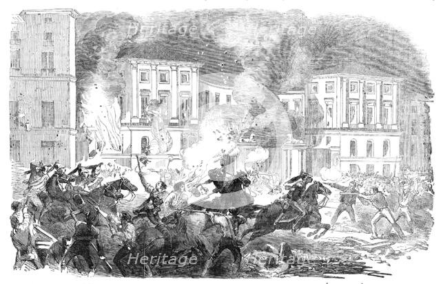 The Insurrection in Spain - the Insurgents setting fire to the Palace of Queen Christina..., 1854. Creator: Unknown.