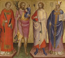 Saints Lawrence, Christopher, Sebastian, and a Bishop Saint, 1420-1430. Creator: Mariotto di Nardo.