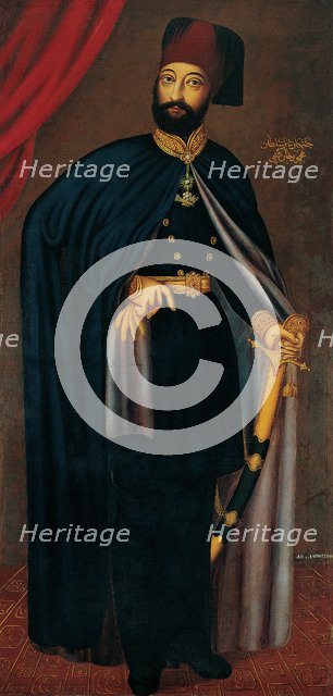 Portrait of Mahmud II (1785-1839), Sultan of the Ottoman Empire, after 1828. Artist: Karantzoulas, Athanasios (active 19th century)