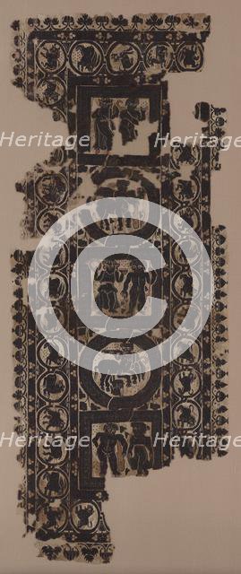 Curtain Panel with Scenes of Merrymaking, 500s. Creator: Unknown.