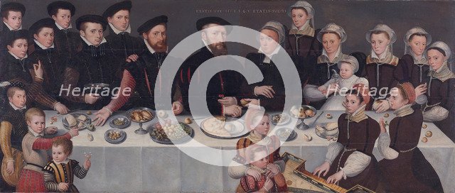 Family-portrait of Pierre de Moucheron, merchant in Middelburg and Antwerpen, his wife Isabeau de Ge Artist: Anonymous  