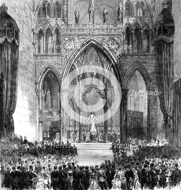 Coronation of the King and Queen of Sweden and Norway in Trondhjem Cathedral, 1873. Creator: Unknown.