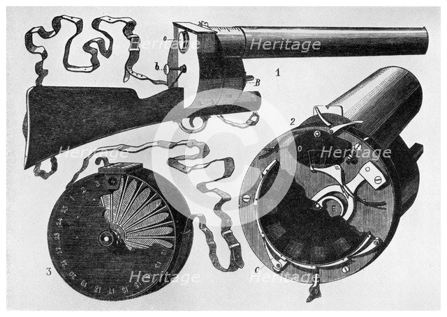 Photographic gun designed by Etienne Jules Marey, 1882 (1956). Artist: Unknown