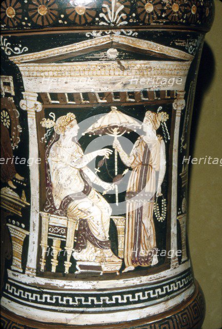Apulian Vase, Penelope Spinning Wool, c340 BC. Artist: Unknown.