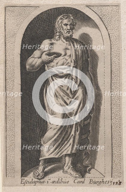 Speculum Romanae Magnificentiae: Esculapius (Esculapius in aedibus Card. Burghesij..., 16th century. Creator: Anon.