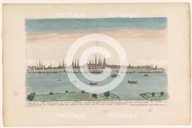 View of the city of Mainz on the River Rhine, 1759-c.1796. Creators: Louis-Joseph Mondhare, Anon.