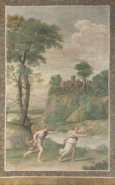 Apollo pursuing Daphne (Fresco from Villa Aldobrandini), 1617-1618. Artist: Domenichino (1581-1641)