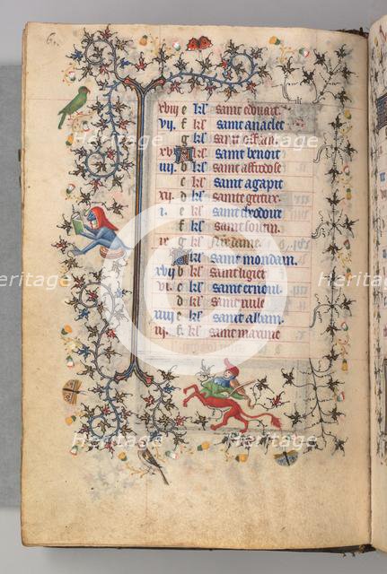 Hours of Charles the Noble, King of Navarre (1361-1425): fol. 3v, March, c. 1405. Creator: Master of the Brussels Initials and Associates (French).