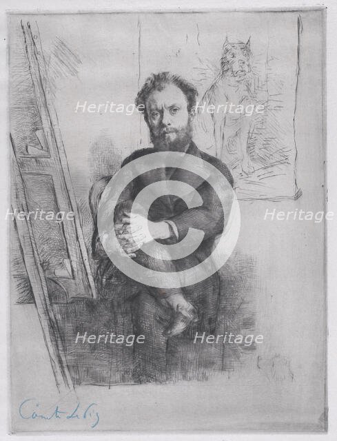 Portrait of Comte Lepic, 1876. Creator: Marcellin-Gilbert Desboutin.