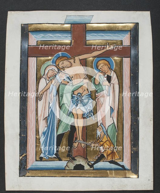 Manuscript Leaf with the Deposition, from a Psalter, mid-13th century. Creator: Unknown.