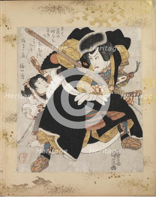 Actor Ichikawa Danjuro VII in the role of Benkei fighting against Yoshitsune, c1830. Creator: Kuniyoshi, Utagawa (1797-1861).