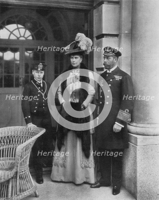 'Our Sailor King, His Consort, and the Sailor Heir to the Throne', 1910.Artist: Dinham