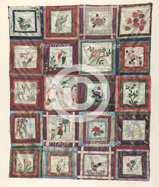 Appliqued Quilt, 1935/1942. Creator: Dorothea Bates.