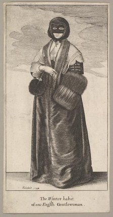 English Lady in Winter Costume (The Winter habit of ane English Gentlewoman), 1644. Creator: Wenceslaus Hollar.