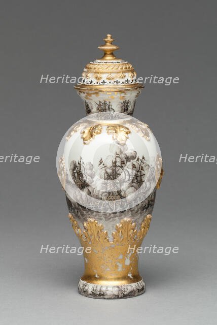 Vase and Cover (one of a pair), Meissen, 1715/20. Creator: Meissen Porcelain.