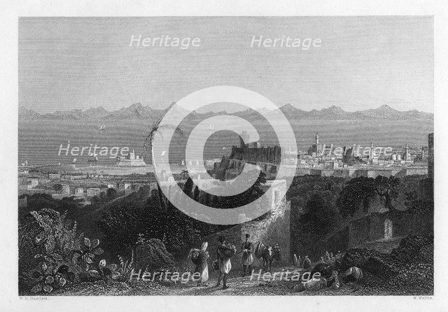 'Rhodes, from the Heights near Sir Sidney Smith's Villa', 1841. Artist: W Wallis