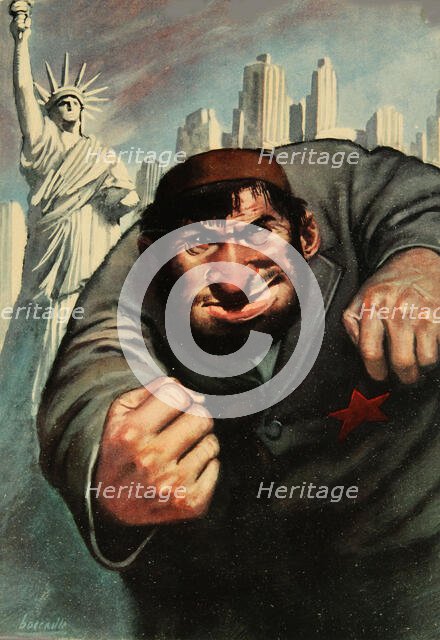 Anti-Semitic and anti-American Propaganda Poster, 1943. Creator: Boccasile, Gino (1901-1952).