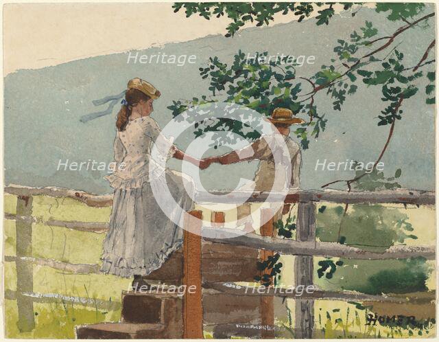 On the Stile, 1878. Creator: Winslow Homer.