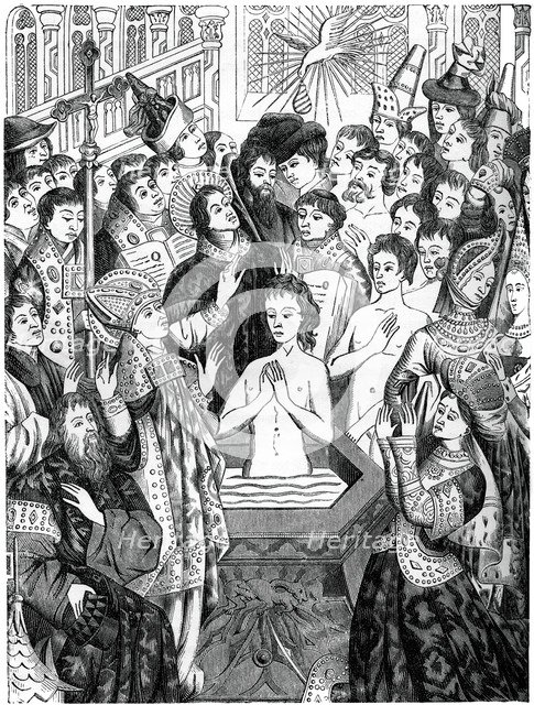 'Baptism of King Clovis', Rheims, (1870). Artist: Unknown