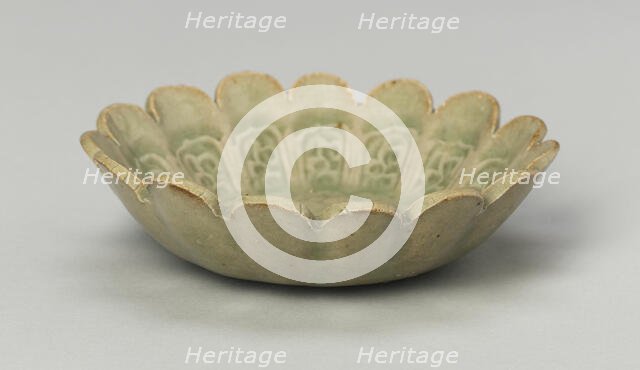 Scalloped Dish with Stylized Floral Sprays and Sickle-Leaf Scrolls, 12th/13th century. Creator: Unknown.