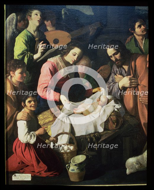  'Adoration of the Shepherds', detail, by Francisco de Zurbarán.